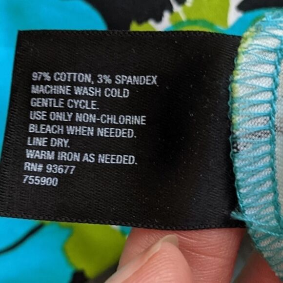 Easy 5th teal yellow white black floral flower skirt size 8 spring summer bright - Picture 6 of 9